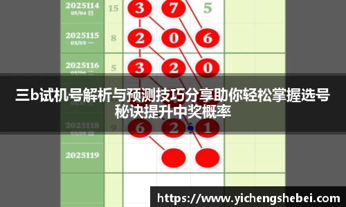 三b试机号解析与预测技巧分享助你轻松掌握选号秘诀提升中奖概率